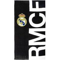 Real Madrid CF Half Crest Beach Towel in Black