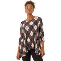 Roman Women's Jacquard Stretch Tunic Top in Pink | Size: 14