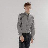 TopLook London Men's Mens Smart-Casual Shirt Cotton Regular Fit Semi-Formal Shirt in Mid Grey | Size: Medium