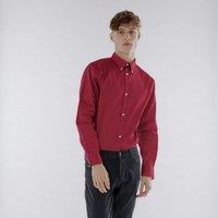 TopLook London Men's Mens Smart-Casual Shirt Cotton Regular Fit Semi-Formal Shirt in Wine | Size: Small