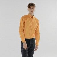 TopLook London Men's Mens Smart-Casual Shirt Cotton Regular Fit Semi-Formal Shirt in Burnt Orange | Size: Medium