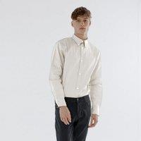 TopLook London Men's Mens Smart-Casual Shirt Cotton Regular Fit Semi-Formal Shirt in Light Sand | Size: Small