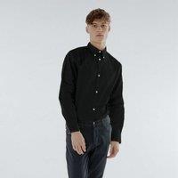 TopLook London Men's Mens Smart-Casual Shirt Cotton Regular Fit Semi-Formal Shirt in Black | Size: 3XL
