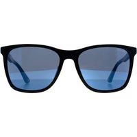 Police Men's Square Shiny Black Smoke Mirror Blue SPL872N Origins 1