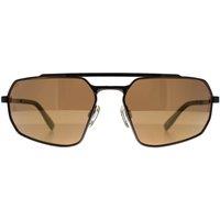 Serengeti Men's Rectangle Shiny Gunmetal Saturn Polarized Drivers Gold Photochromic Hinkley in Grey