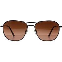 Serengeti Men's Aviator Shiny Dark Gunmetal Mineral Polarized Drivers Gradient Photochromic Lunger in Grey