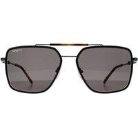 Salvatore Ferragamo Men's Square Dark Ruthenium Brown Grey SF298S