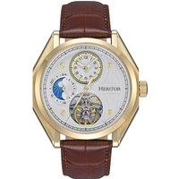 Heritor Automatic Men's Antoni Leather-Band Watch in Gold