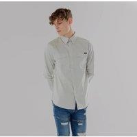 TopLook London Men's Mens Smart Casual Shirt Cotton Long Sleeve with Chest Pocket in Light Grey | Size: Medium