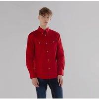 TopLook London Men's Mens Smart Casual Shirt Cotton Long Sleeve with Chest Pocket in Red | Size: XL