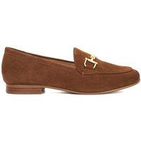 Dune London Women's Wide Fit 'Glair' Leather Loafers in Brown | Size: 5