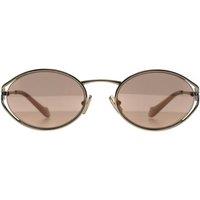 Miu Miu Women's Oval Pale Gold Rose Pink Mirror MU52YS
