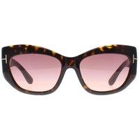Tom Ford Women's Cat Eye Dark Havana Bordeaux Gradient Brianna FT1065 in Brown