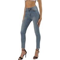 TopLook London Women's Skinny Jeans Mid Rise Slim Fit Stretch Jeggings in Mid Blue | Size: 8L