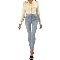 TopLook London Women's Skinny Jeans Mid Rise Slim Fit Stretch Jeggings in Light Blue | Size: 18S