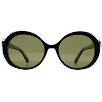 Serengeti Women's Round Shiny Black Transparent Layer Mineral Polarized 555nm Photochromic Bacall