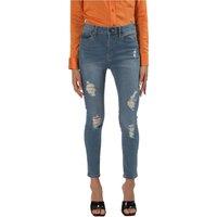 TopLook London Women's Extreme Distressed Slim Fit Jeans in Light Blue | Size: 6S