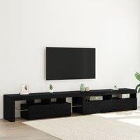 Berkfield Home TV Cabinets 2 pcs with LED Lights Black Oak Engineered Wood
