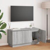 Berkfield Home TV Cabinet Grey Sonoma 100x38x49 cm Engineered Wood | Size: 100 x 38 x 49 cm