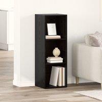 Berkfield Home TV Cabinet with Storage Black oak Engineered Wood