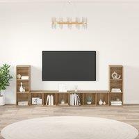 Berkfield Home TV Cabinet with Shelf with Storage 4 pcs Artisan oak Engineered wood in Brown