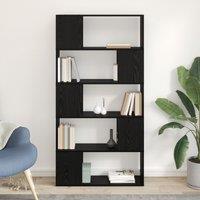 Berkfield Home Shelf Unit Black Oak Engineered Wood Medium Shelf Unit