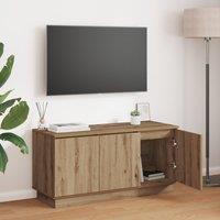 Berkfield Home TV Cabinet Artisan Oak 100x38x49 cm Engineered Wood in Brown | Size: 100 x 38 x 49 cm