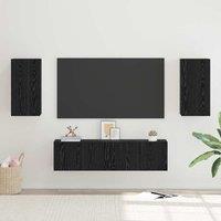 Berkfield Home TV Cabinet with Shelf Wall-mounted Other with Storage with Door 4 pcs Black oak Medium 60 x 30 x 30 cm