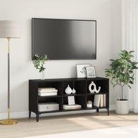 Berkfield Home Black Oak TV Stand Black Oak Particle board Standard