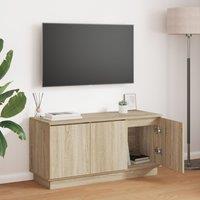 Berkfield Home TV Cabinet Sonoma Oak 100x38x49 cm Engineered Wood in Brown | Size: 100 x 38 x 49 cm