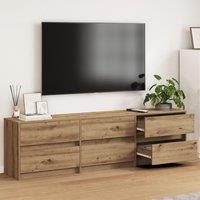 Berkfield Home TV Cabinet Brown 181 x 34 x 50 cm Particle board & LED lights