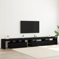 Berkfield Home TV Cabinets 3 pcs with LED Lights Black Oak Engineered Wood