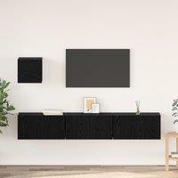 Berkfield Home TV Unit Set 4 pcs Black oak 60 x 30 x 30 cm Engineered wood