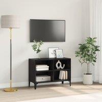 Berkfield Home Entertainment Centre Black Oak Engineered wood Medium