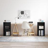 Berkfield Home 2 pcs Black Oak Engineered wood