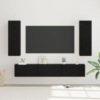 Berkfield Home TV Cabinet with Shelf 5 pcs Black oak Medium 30.5 x 30 x 90 cm
