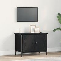 Berkfield Home Black Oak TV Stand Black Oak Engineered wood 60 x 35 x 45 cm