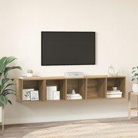 Berkfield Home TV Cabinet Set 2 pcs Artisan oak 37 x 37 x 142.5 cm in Brown