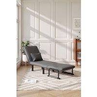H&O Direct Adjustable Grey Lounge & Sofa Bed with Pillow