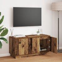 Berkfield Home TV Cabinet Old Wood 100x38x49 cm Engineered Wood in Brown | Size: 100 x 38 x 49 cm