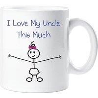 60 SECOND MAKEOVER Men's I Love My Uncle This Much Girls Mug in White