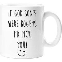 60 SECOND MAKEOVER Men's If God Son's Were Bogeys I'd Pick You Mug in White
