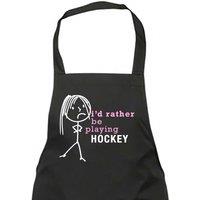60 SECOND MAKEOVER Women's I'd Rather Be Playing Hockey Apron in Black