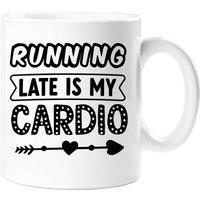 60 SECOND MAKEOVER Women's Running Late Is My Cardio Mug in White