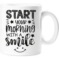 60 SECOND MAKEOVER Women's Start Your Morning With A Smile Mug in White