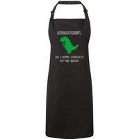 60 SECOND MAKEOVER Women's Goddaughter Dinosaur Apron Goddaughtasaurus in Black