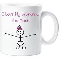 60 SECOND MAKEOVER Women's I Love My Grandma This Much Girls Mug in White