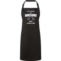 60 SECOND MAKEOVER Women's This Is What An Awesome Wife Looks Like Black Apron