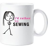 60 SECOND MAKEOVER Women's I'd Rather Be Sewing Mug Cup Novelty Friend Gift Valentines Gift Mum Wife Auntie Sister Friend in White
