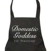 60 SECOND MAKEOVER Women's Domestic Goddess In Training Black Apron